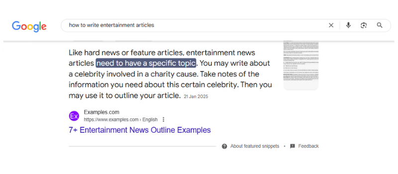 Google Featured Snippets